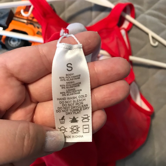 Chic High Neck Red One Piece Modest Swimsuit Halter Cutout Lined Full Coverage - Picture 6 of 7